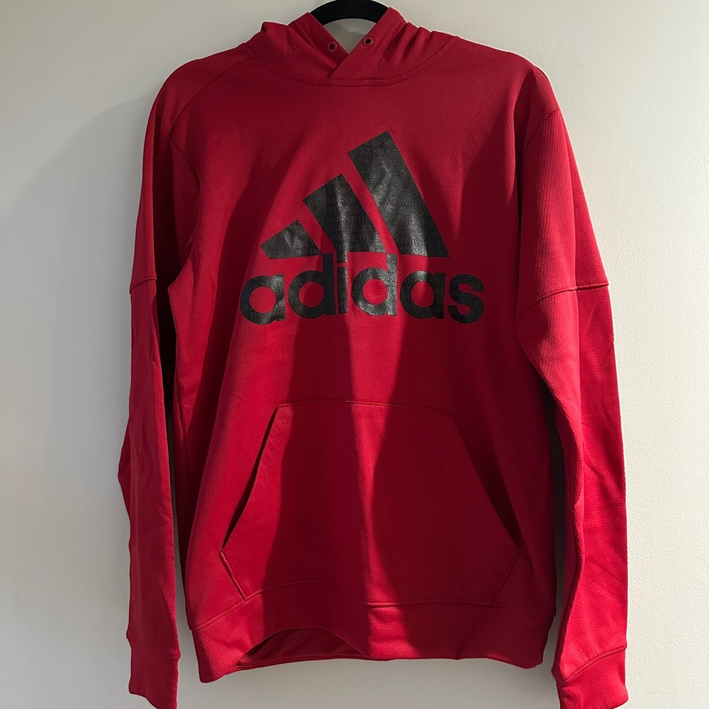 Adidas Red‎ Big Logo Hoodie Sweatshirt Men's Size Medium